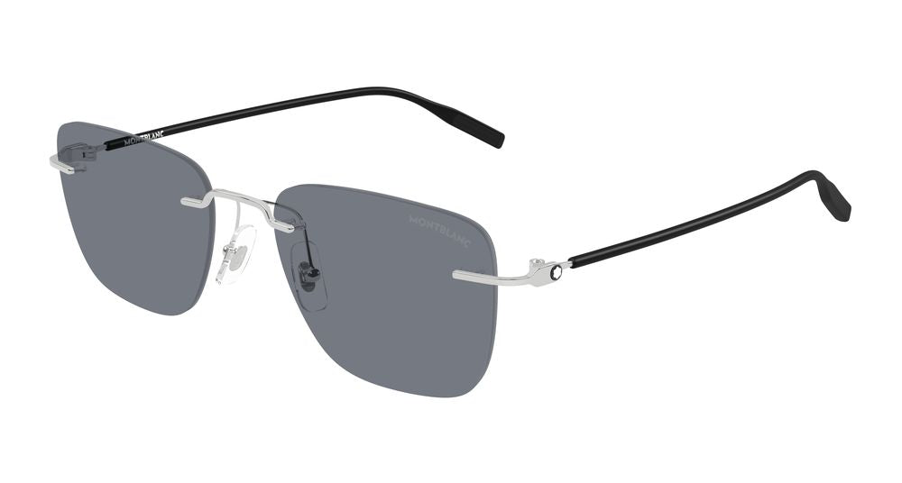 Montblanc MB0470S-002 Mens RECTANGULAR / SQUARED Sunglasses - Silver