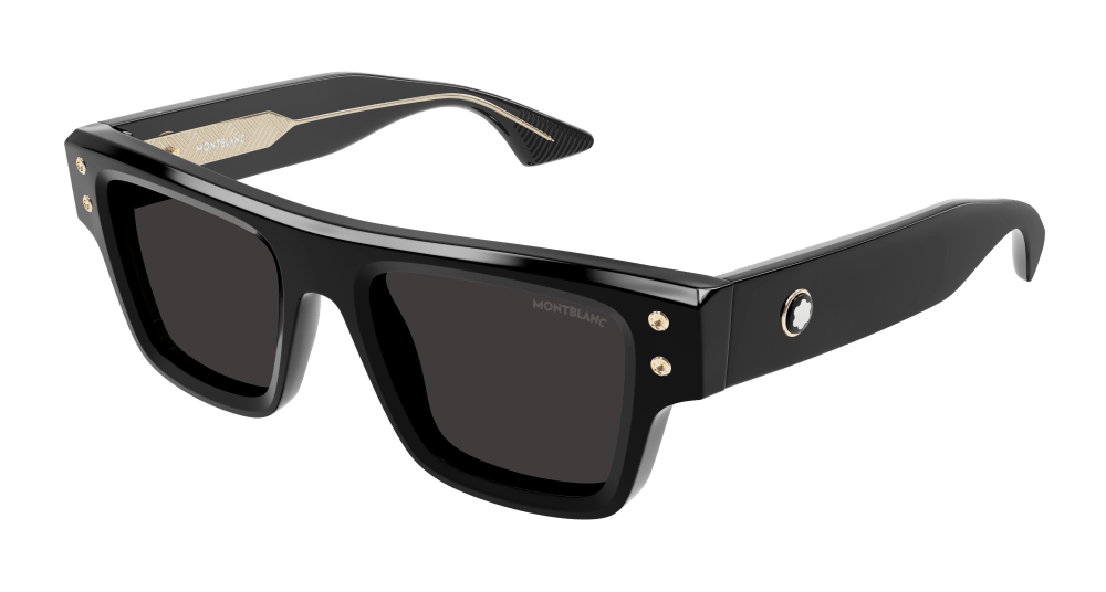 Montblanc MB0253S-001 Mens RECTANGULAR / SQUARED Sunglasses - Black