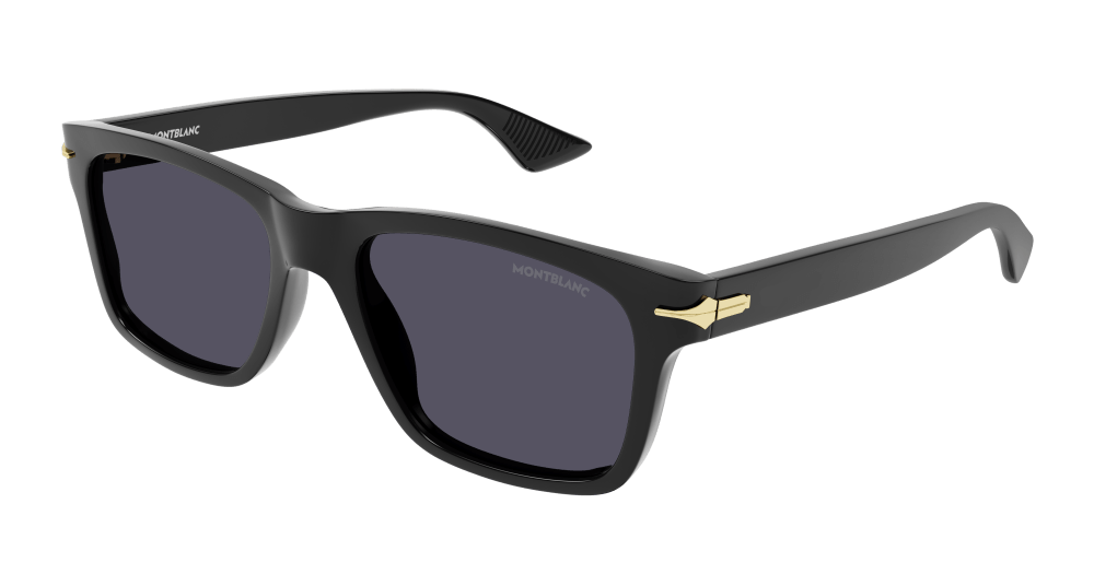 Montblanc MB0263S-001 Mens RECTANGULAR / SQUARED Sunglasses - Black