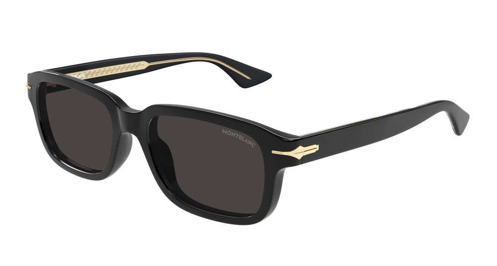 Montblanc MB0436S-001 Mens RECTANGULAR / SQUARED Sunglasses - Black