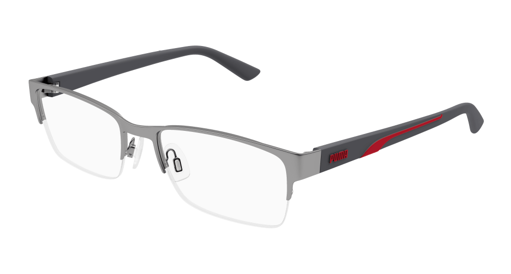 Puma PU0472O-008 Mens RECTANGULAR / SQUARED Optical Frame - Ruthenium