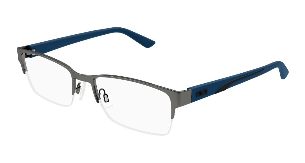 Puma PU0472O-009 Mens RECTANGULAR / SQUARED Optical Frame - Ruthenium