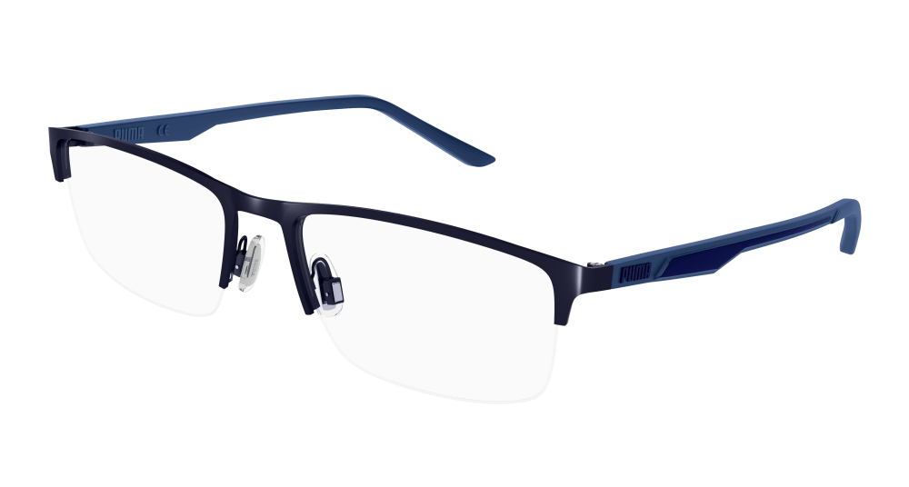 Puma PU0373O-002 Mens RECTANGULAR / SQUARED Optical Frame - Blue