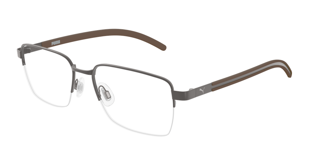 Puma PU0551O-003 Mens RECTANGULAR / SQUARED Optical Frame - Ruthenium