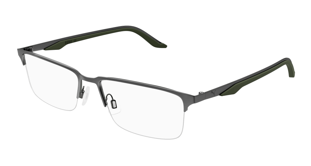 Puma PU0413O-002 Mens RECTANGULAR / SQUARED Optical Frame - Ruthenium