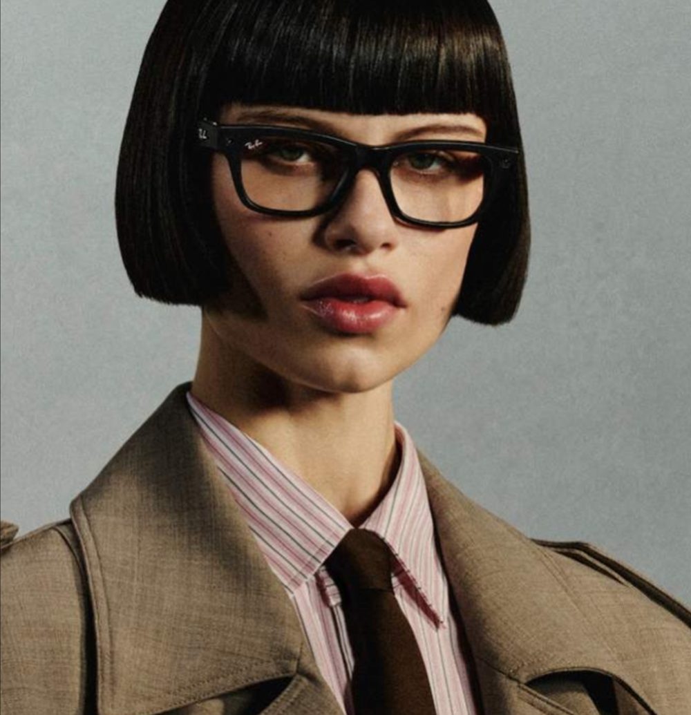 Woman wearing Ray-Ban Meta optical glasses