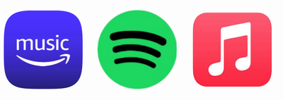Amazon Music, Spotify, Apple Music