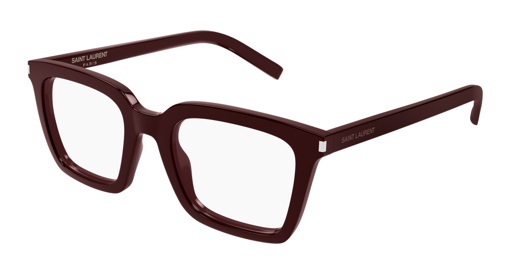 Saint Laurent SL 167-008 Womens RECTANGULAR / SQUARED Optical Frame - Burgundy