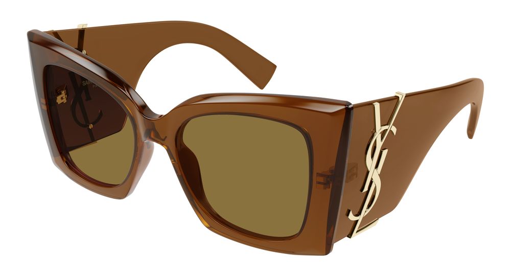 Saint Laurent SL M119 BLAZE CRYSTAL-002 Womens CAT EYE Sunglasses - Brown