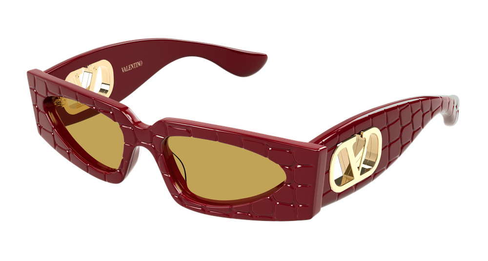 Valentino Garavani VG0001S-004 Womens RECTANGULAR / SQUARED Sunglasses - Burgundy